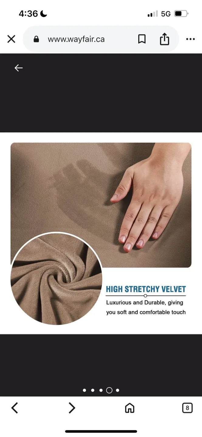 New Modern Velvet Plush Sofa Cover - Taupe image indicator(4)