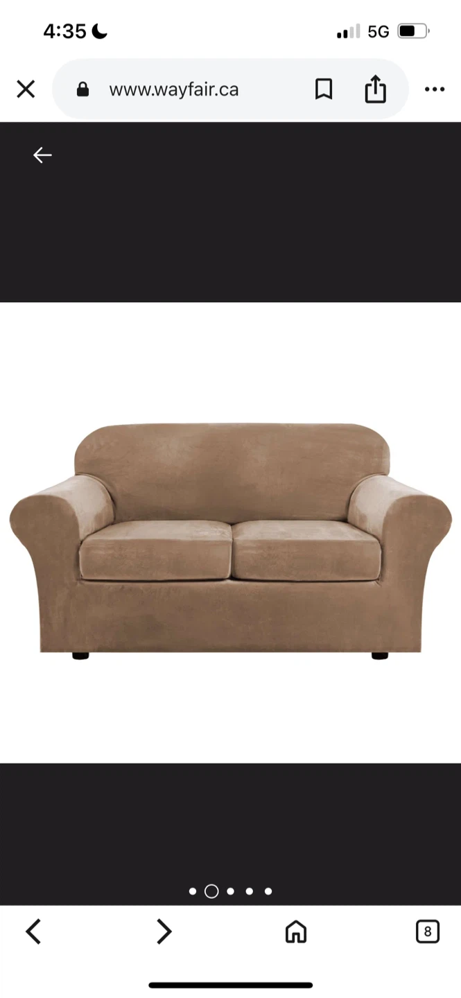 New Modern Velvet Plush Sofa Cover - Taupe - photo 2