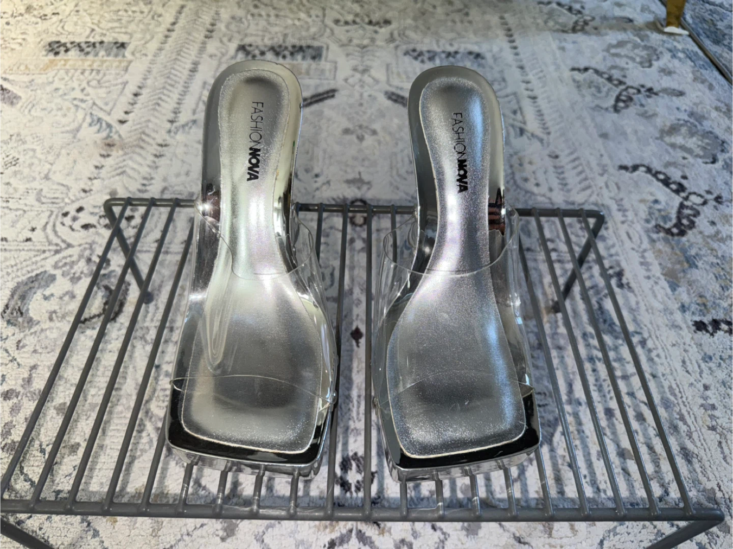 Fashion Nova Clear Heels, Size 8