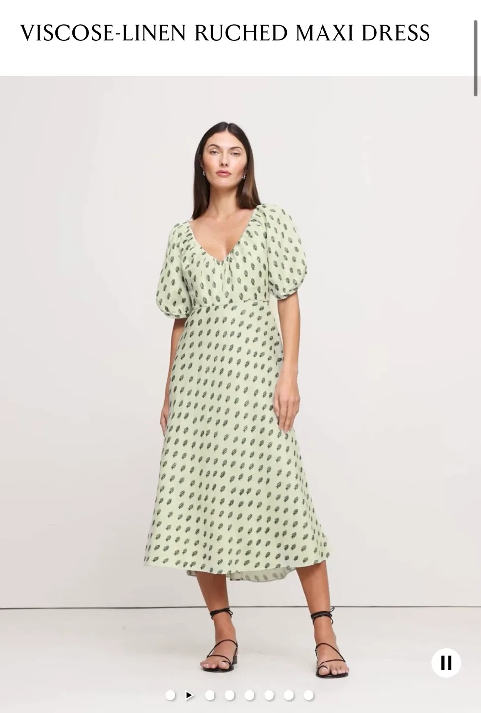 Viscose-Linen Ruched Maxi Dress (with tags) image indicator(2)