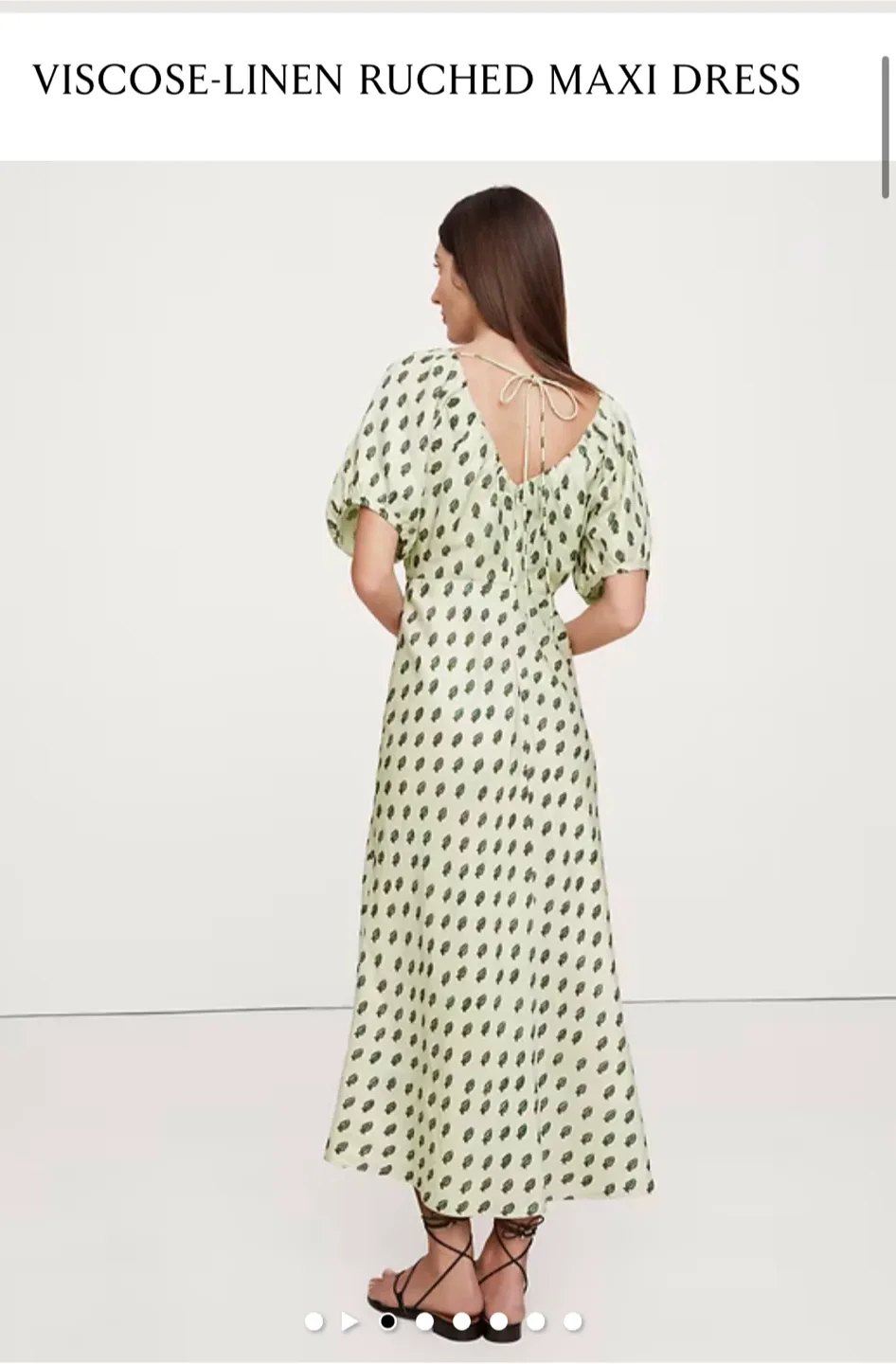 Viscose-Linen Ruched Maxi Dress (with tags) thumbnail
