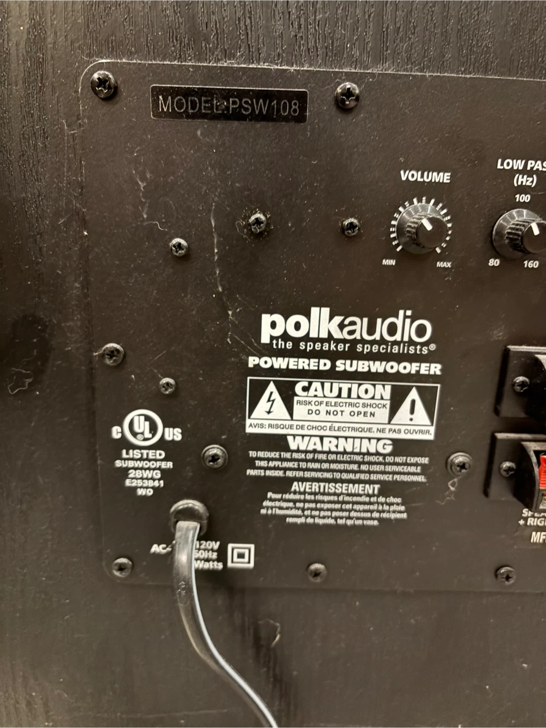 Polk Audio PSW108 Powered Subwoofer - photo 2