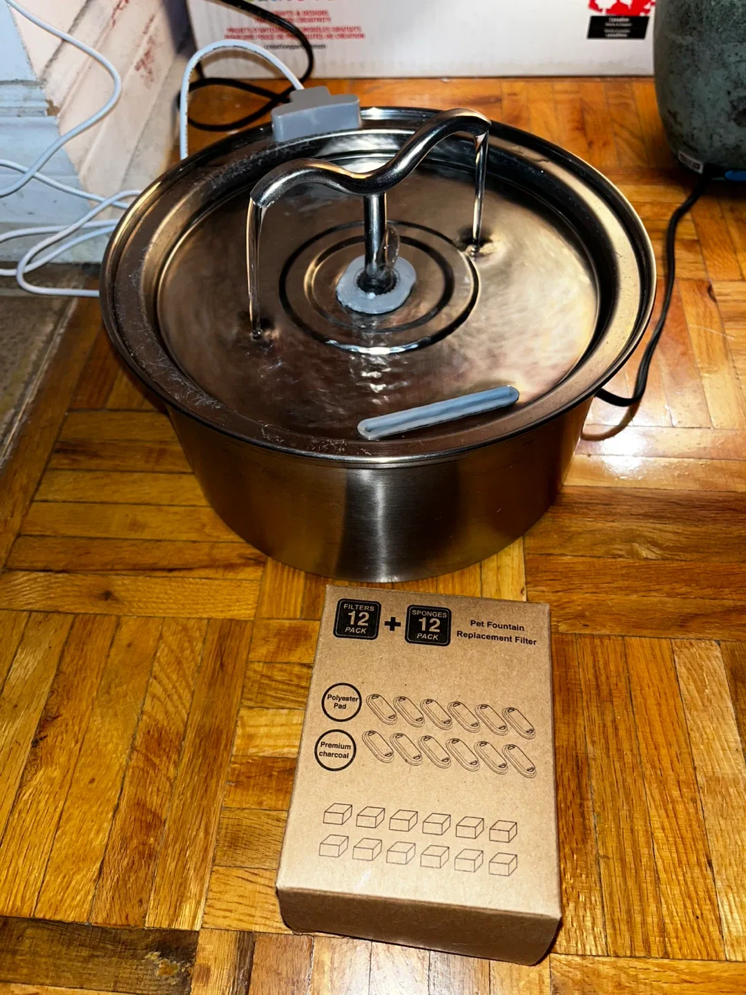 Stainless Steel Pet Fountain with Replacement Filters thumbnail