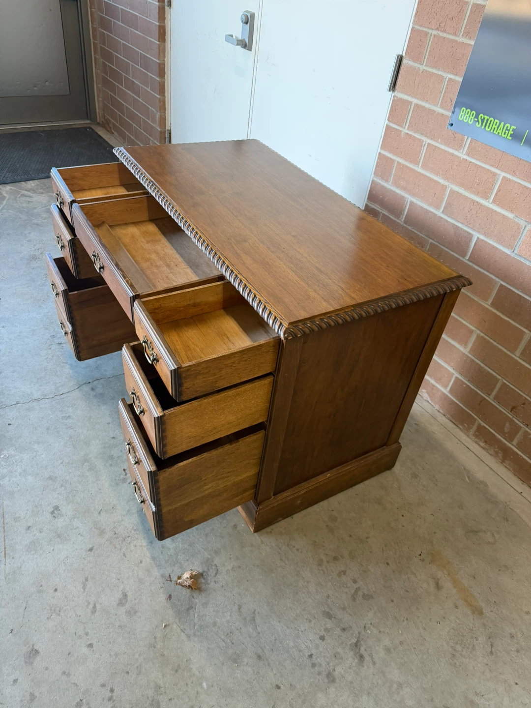 Vintage Wood Desk with Drawers - photo 4