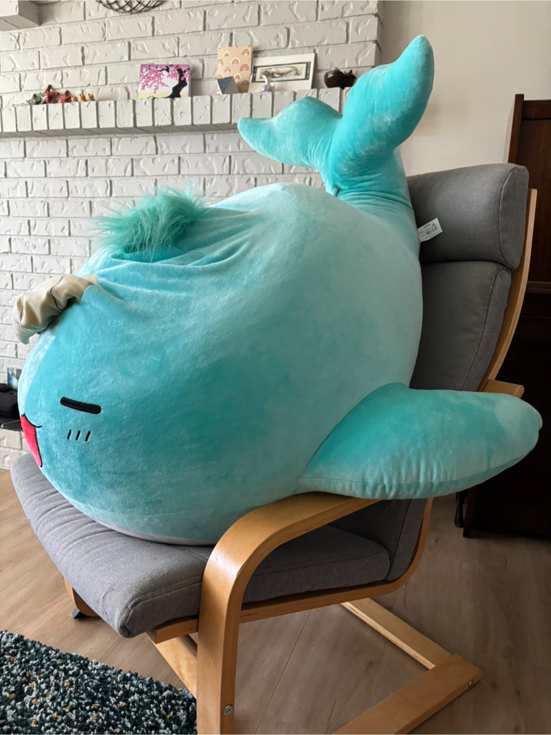Giant Blue Narwal Plushie - photo 2