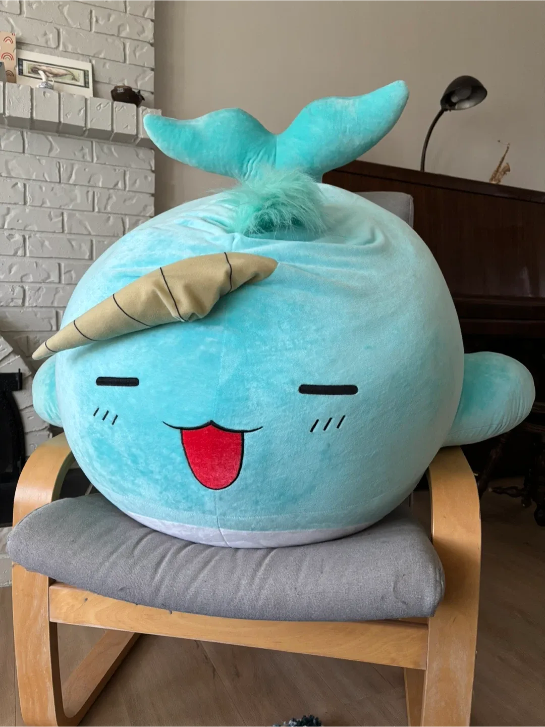 Giant Blue Narwal Plushie