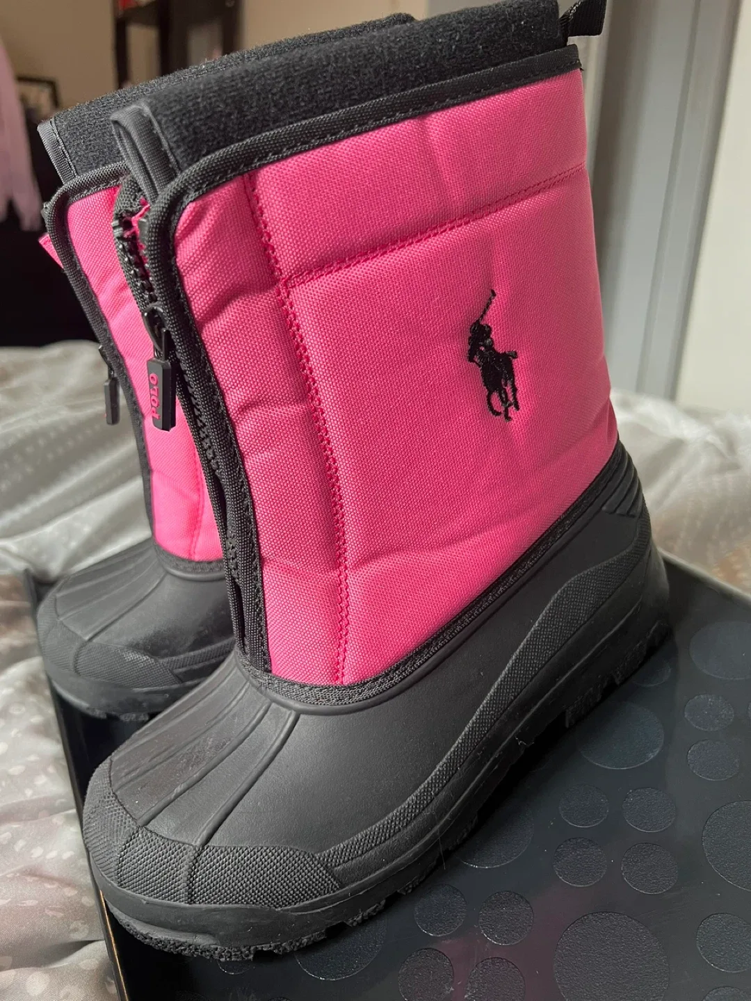 Polo Ralph Lauren Pink & Black Snow Boots - Size 3
