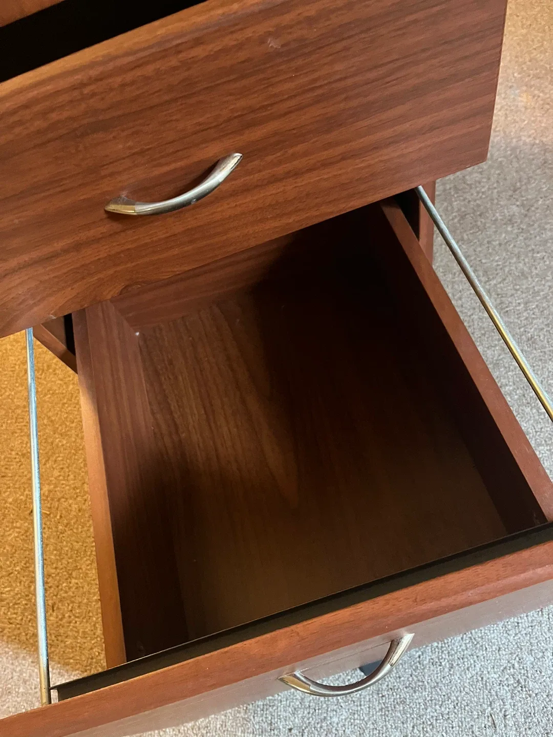 Rolling Wood File Cabinet with Glass Top image indicator(3)