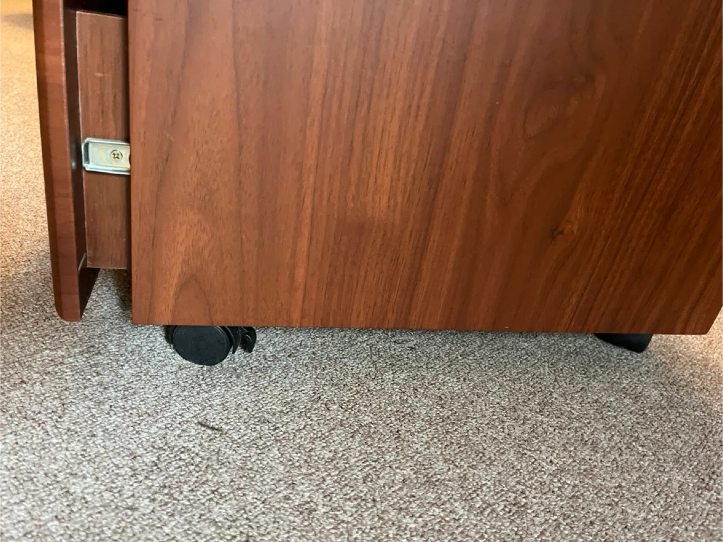 Rolling Wood File Cabinet with Glass Top image indicator(5)