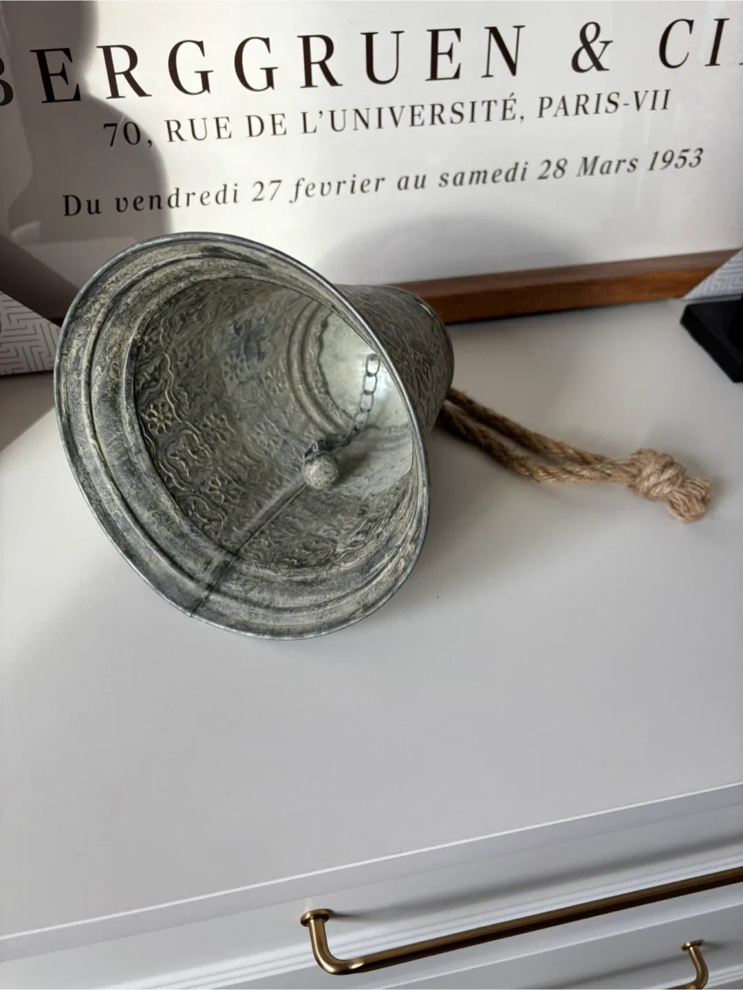 Rustic Metal Bell with Rope Hanger image indicator(2)
