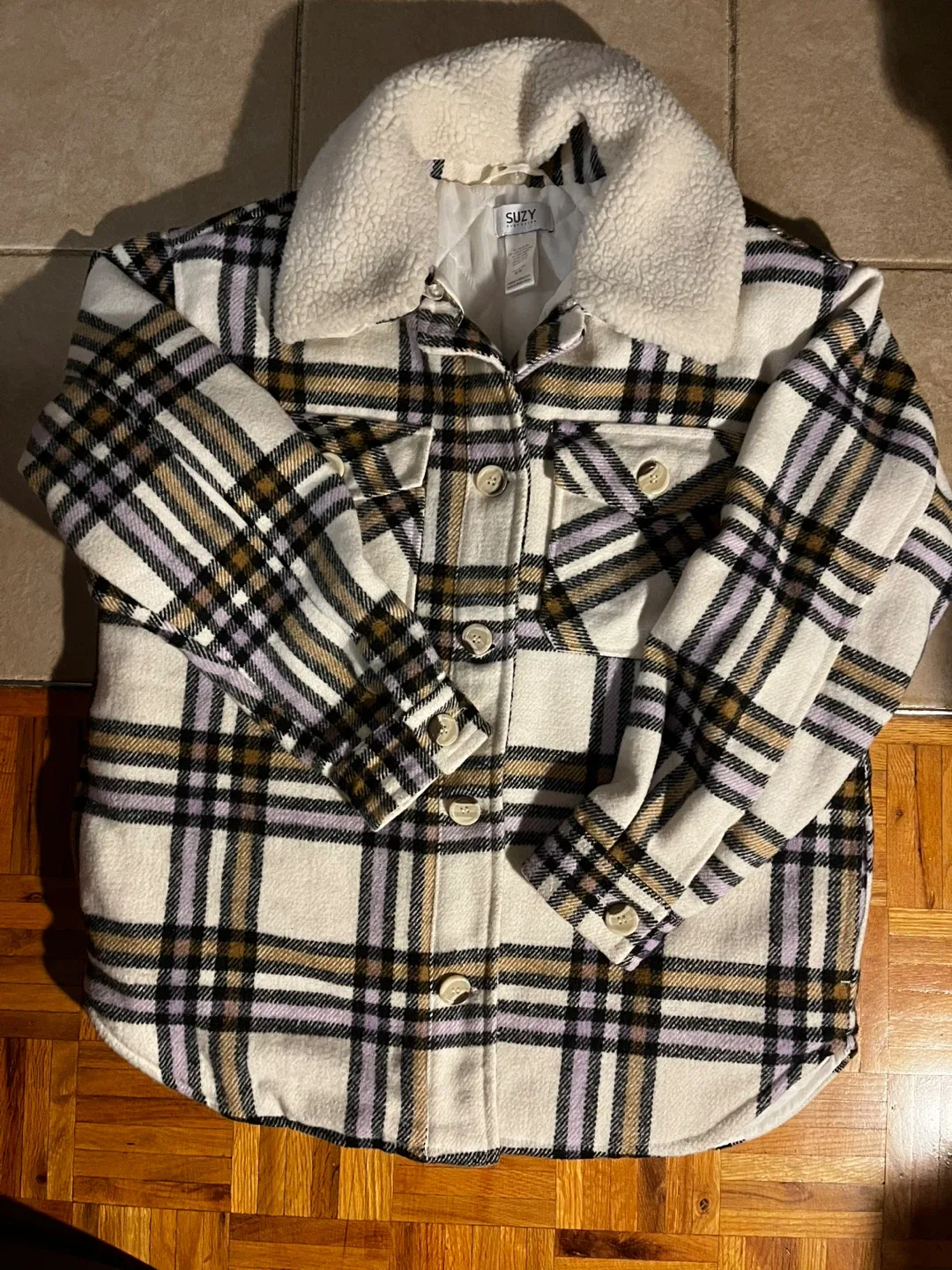 Suzy Shier Plaid Jacket - Size M thumbnail