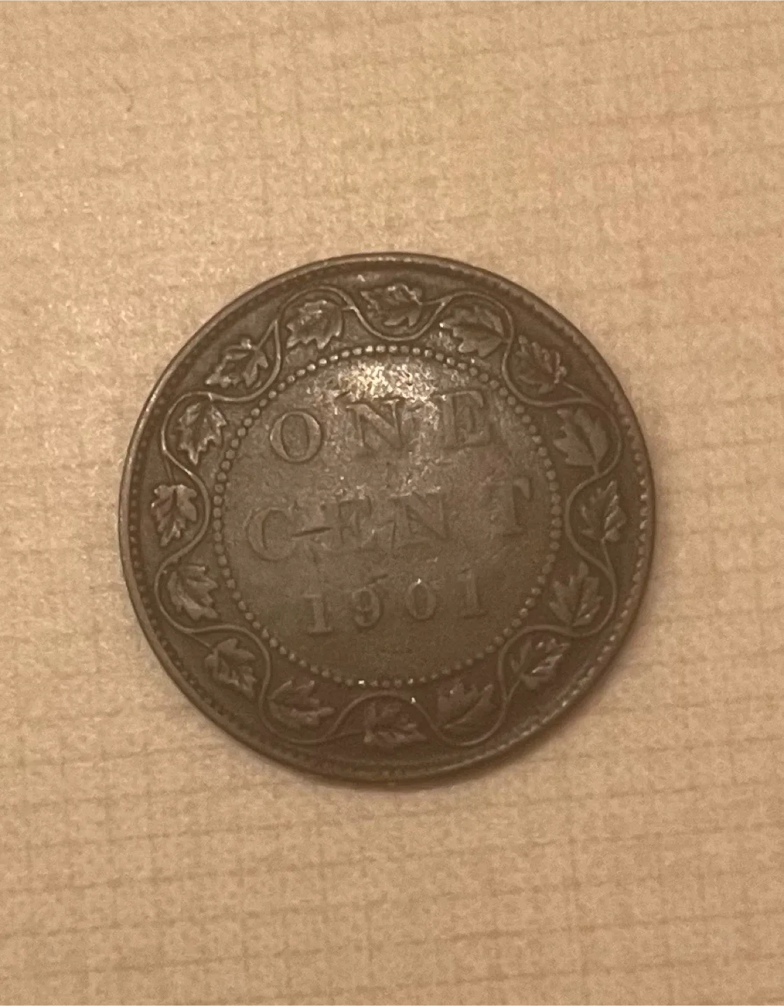 1901 Canadian big one Cent Coin image indicator(3)