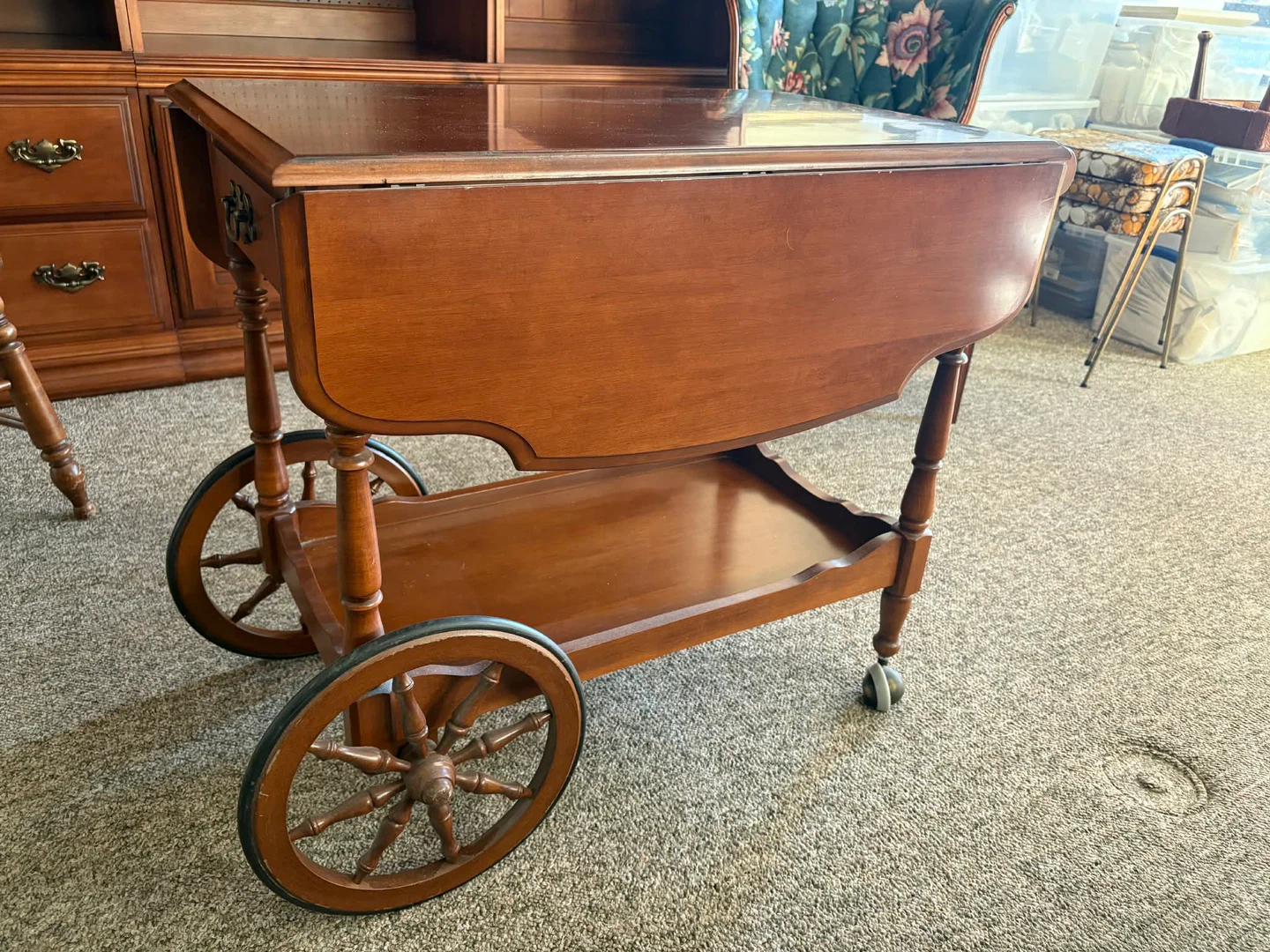 Vintage Wooden Tea Cart
