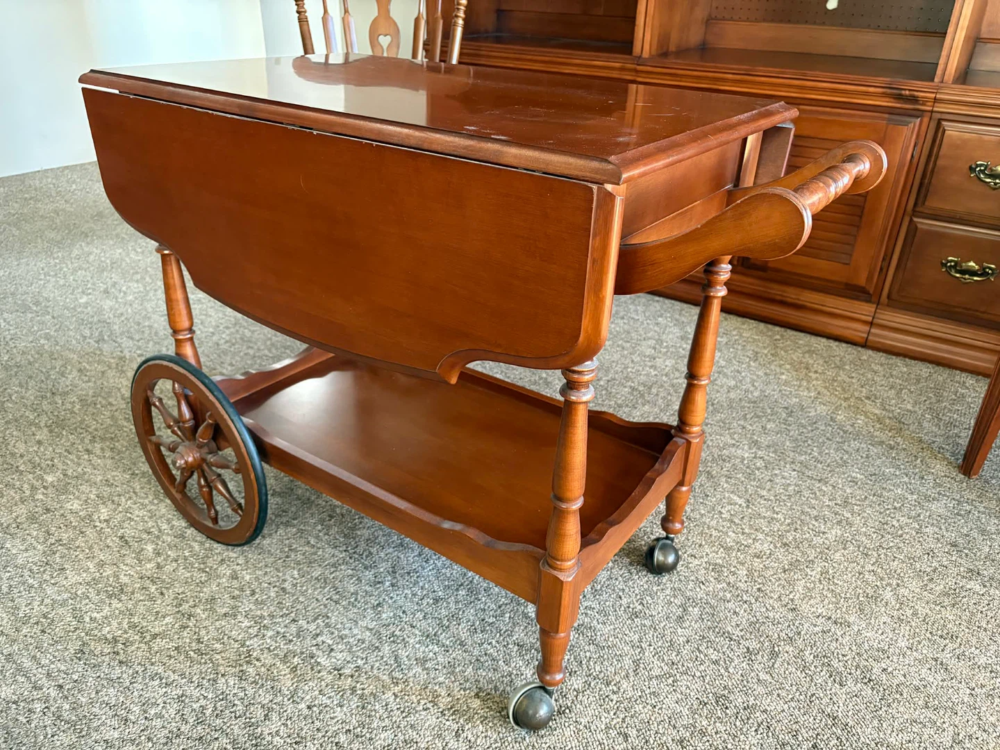 Vintage Wooden Tea Cart - photo 3