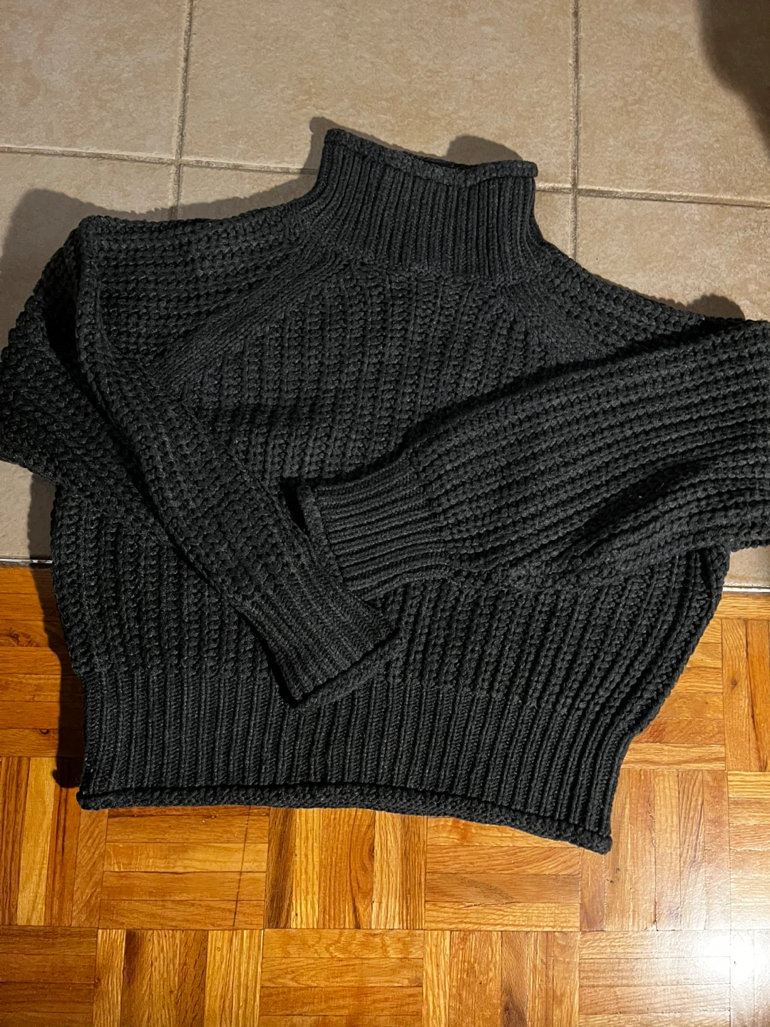 Revamped Turtleneck Sweater - Charcoal Grey (XS)