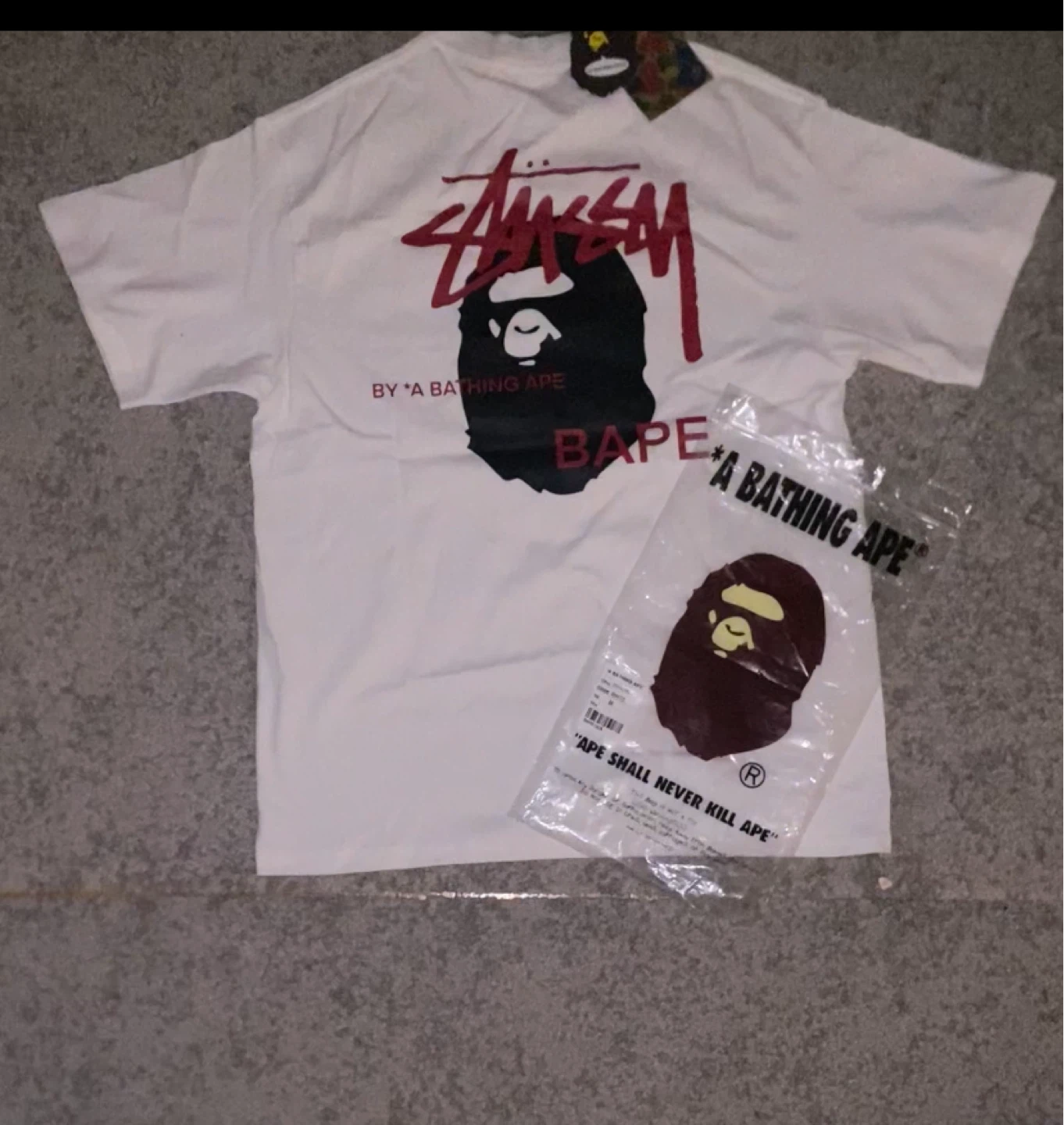 BAPE x Stussy White T-Shirt - photo 2