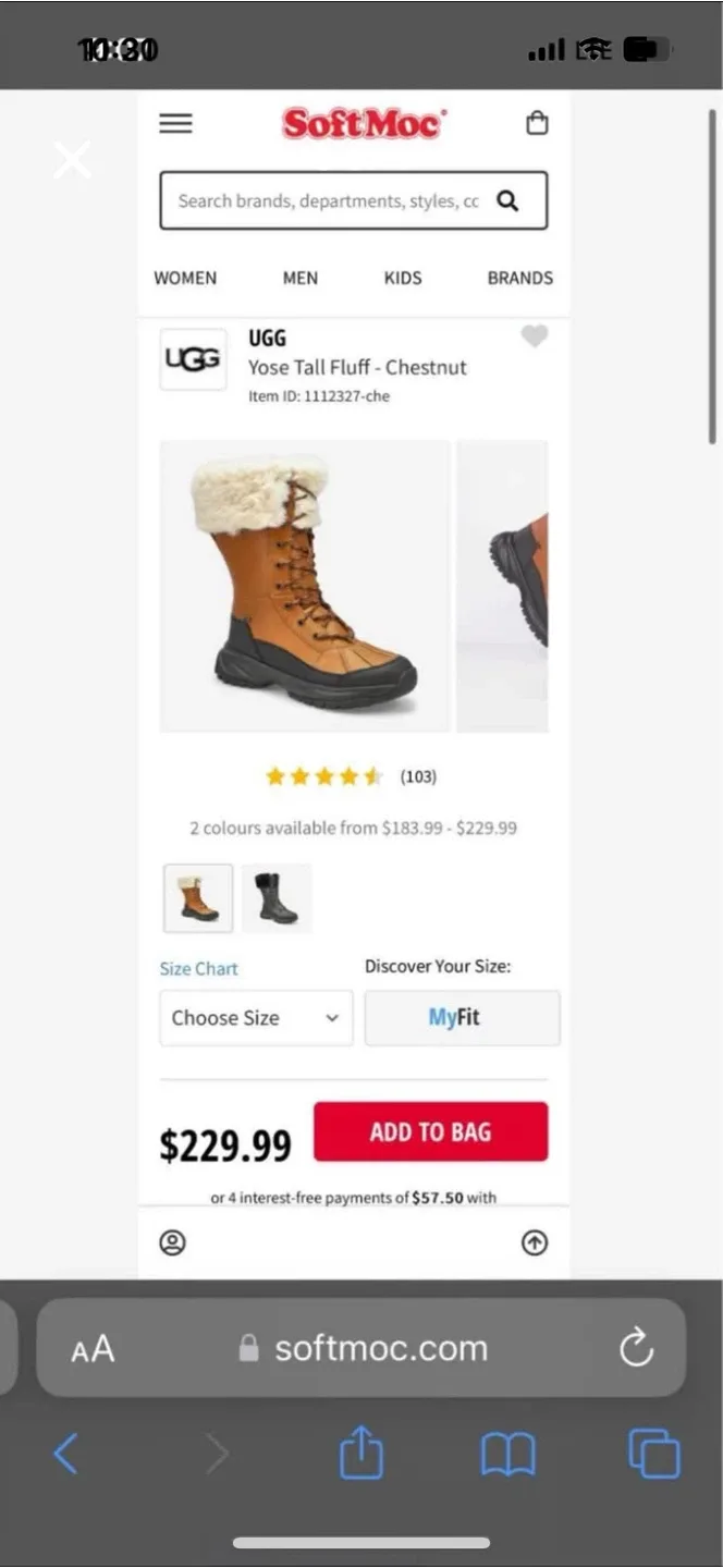 UGG Yosa Tall Fluff Boots - Size 8, Chestnut image indicator(2)