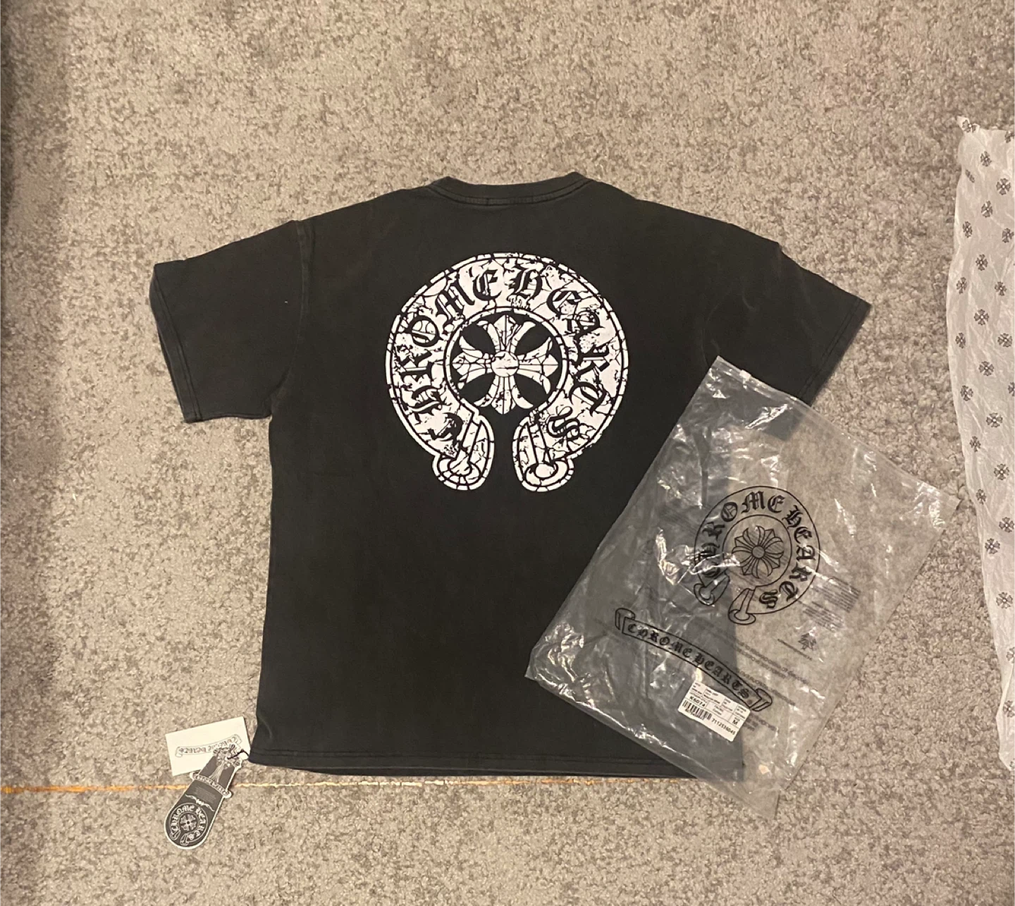 Chrome Hearts washed Black T-Shirt, Size L - photo 2
