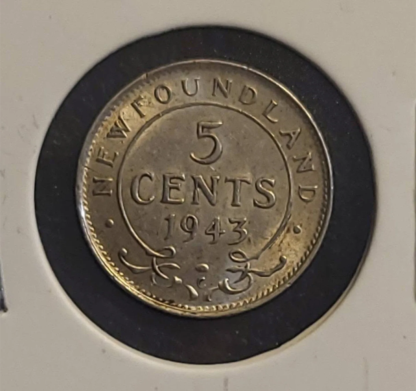 WW-2 Silver 1943 Newfoundland 5 Cents Coin image indicator(4)
