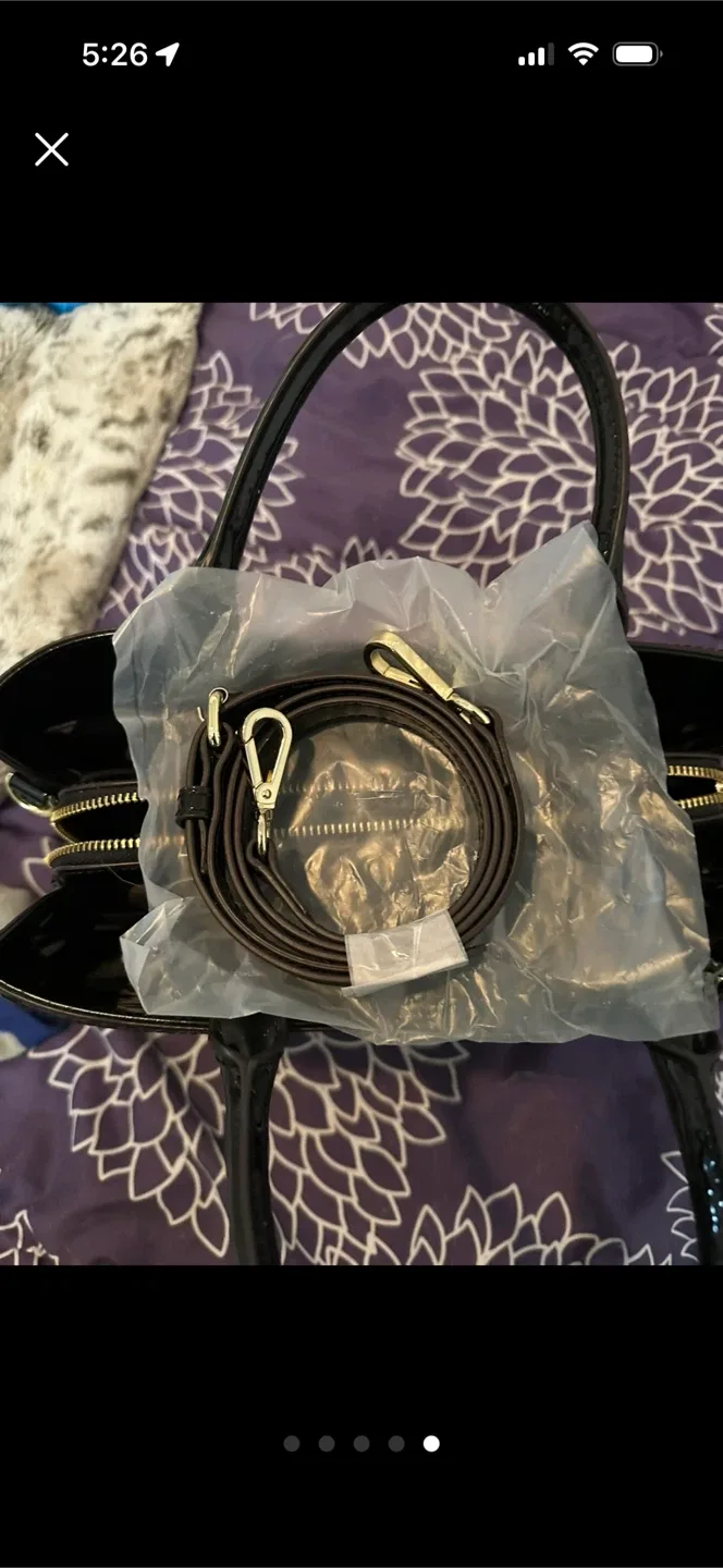 Black & Beige Woven Satchel image indicator(5)