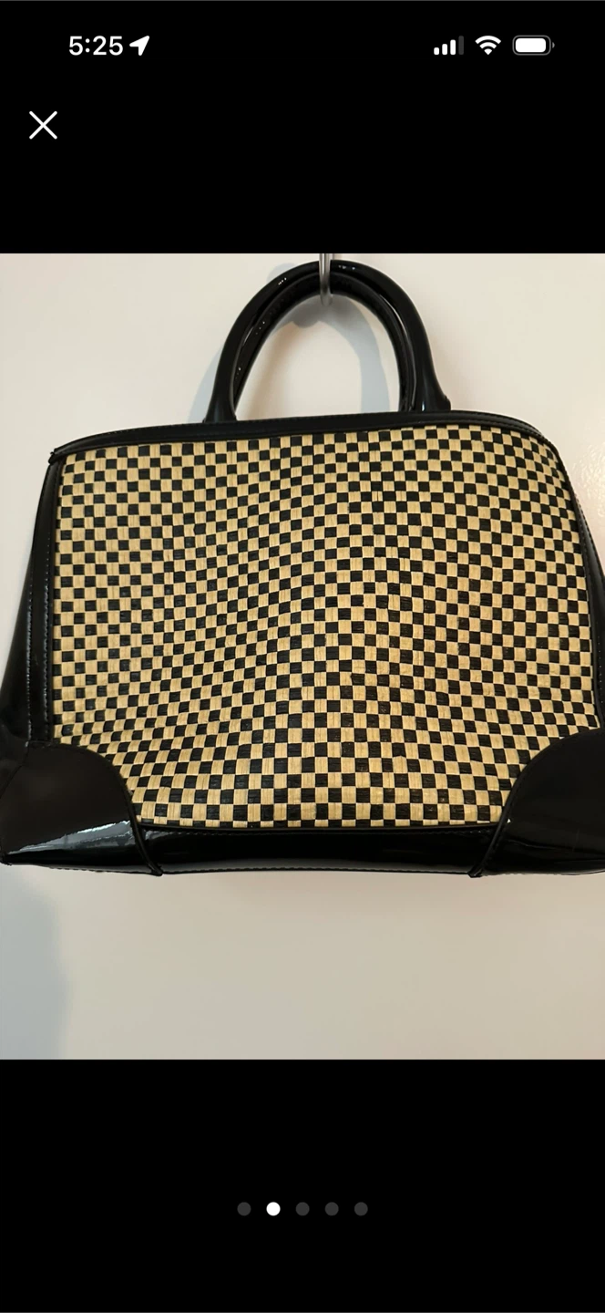 Black & Beige Woven Satchel - photo 2