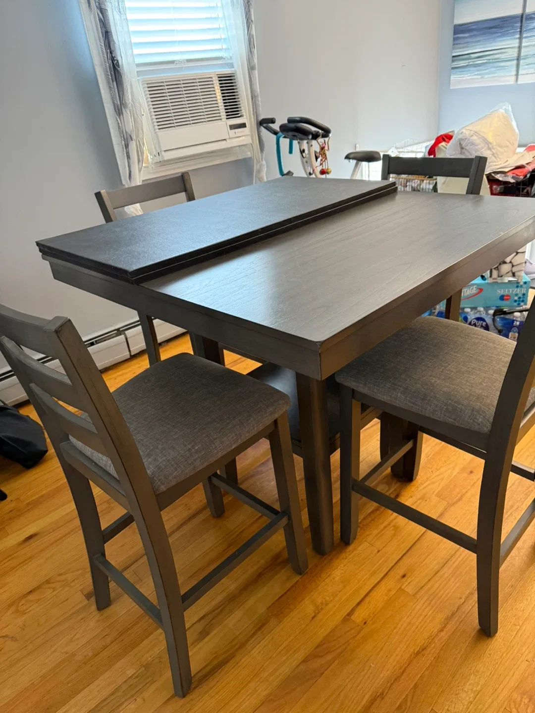 Gray Counter Height Dining Table with 4 Chairs image indicator(3)