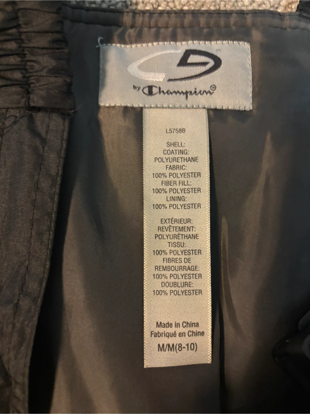 Champion Black Snow Bib - Size M/M (8-10) - photo 3