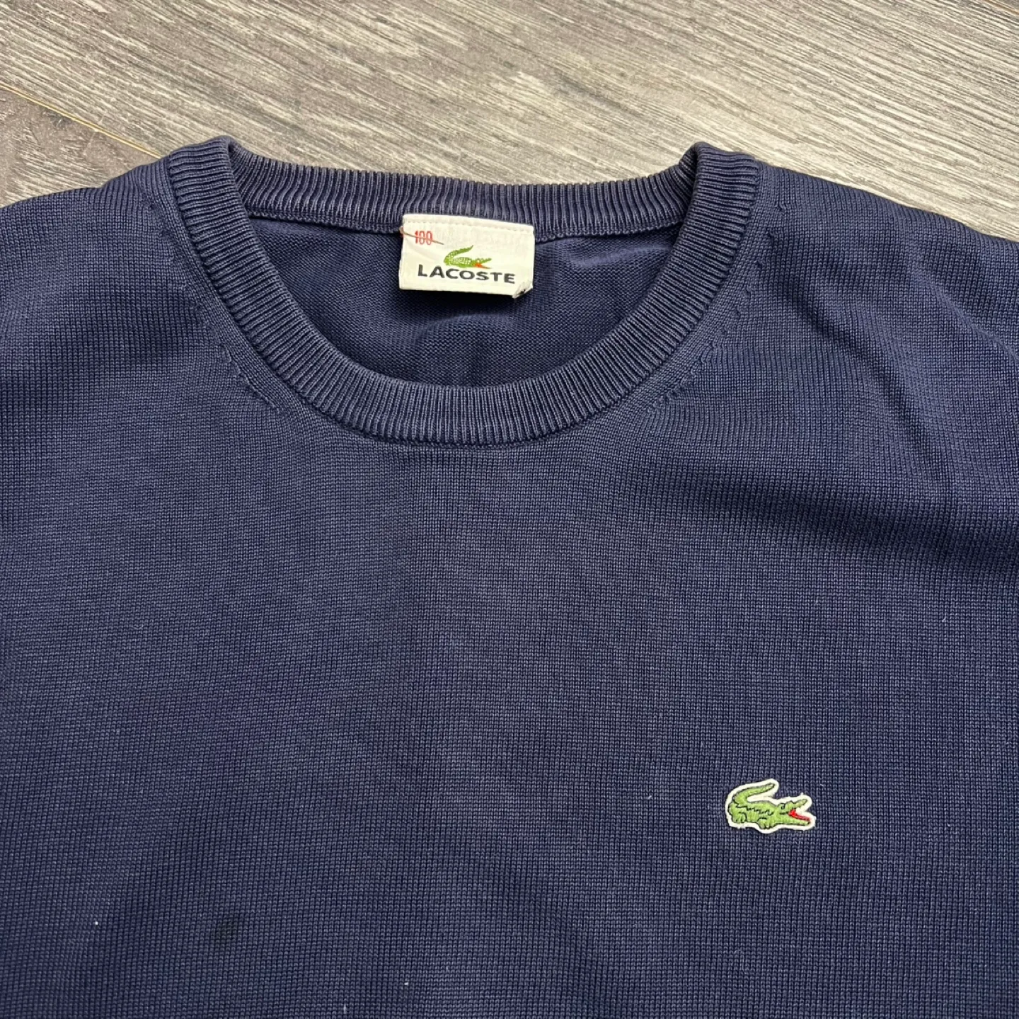 Lacoste Navy Crewneck Sweater – Size Medium (KR 100) image indicator(2)