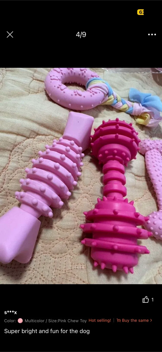 Dog Chew Toys - Pink, Multicolor image indicator(3)