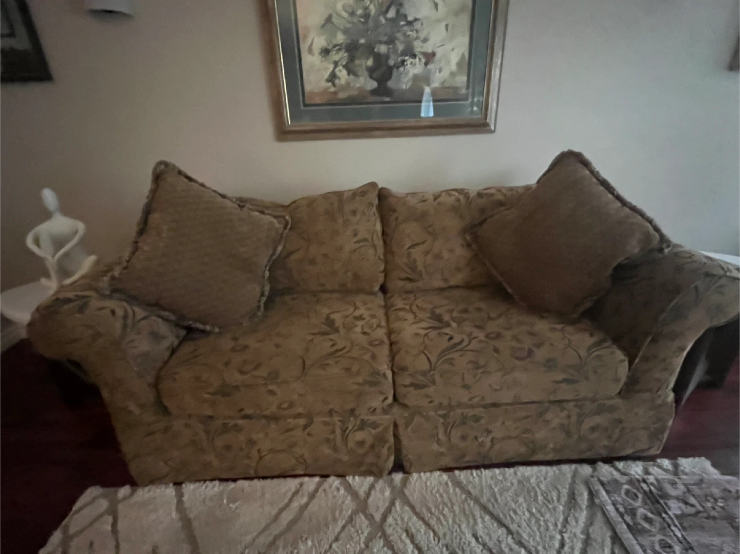 Floral Patterned Loveseat and Sofa