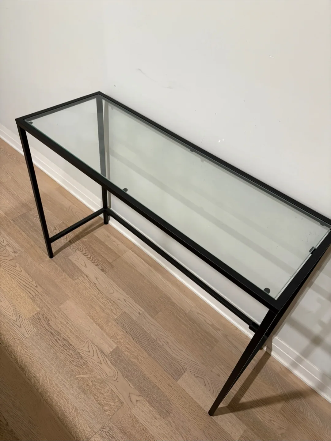 Black Metal & Glass Console Table image indicator(3)