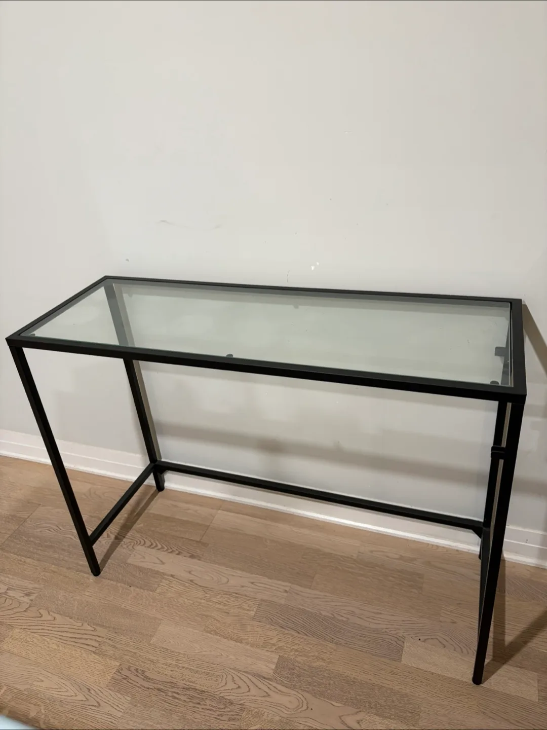 Black Metal & Glass Console Table image indicator(2)