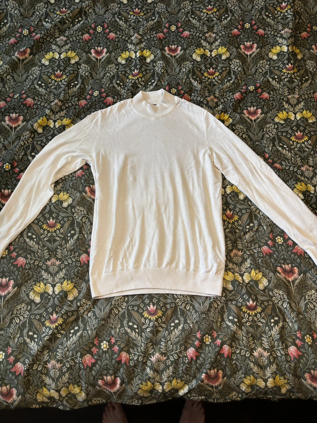 White Mock Neck Sweater - Size M