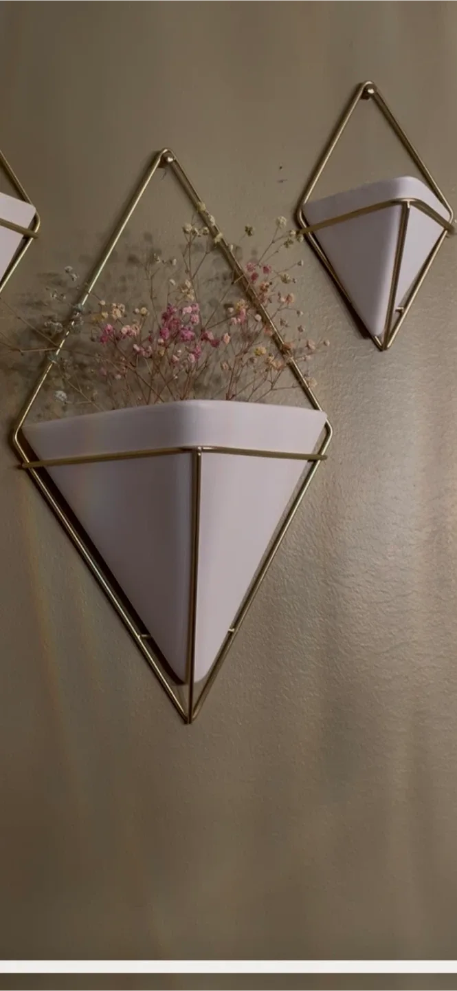 Umbra Trigg Wall Vessel - White/Gold image indicator(6)