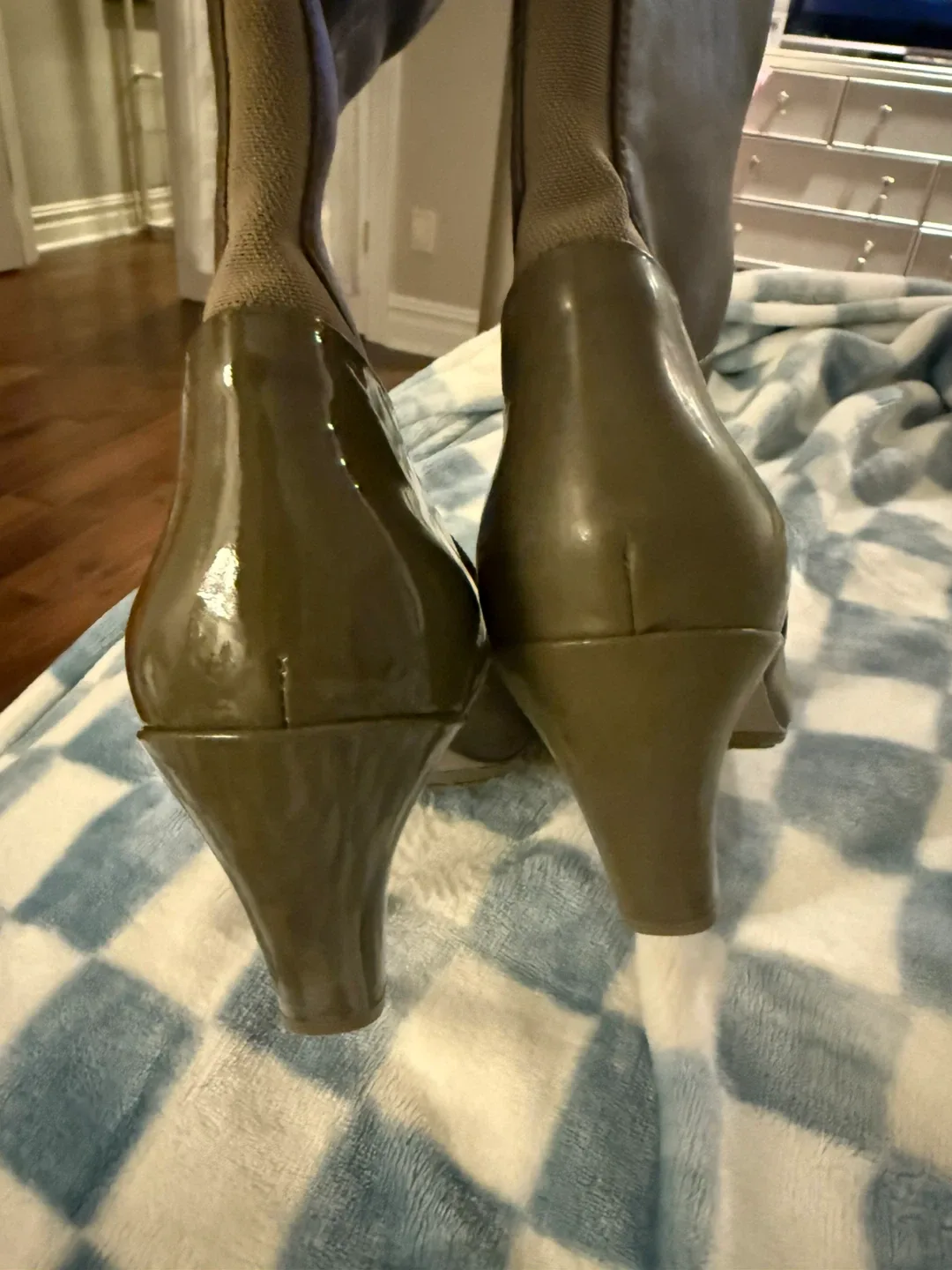 Taupe Leather Knee High Boots image indicator(6)