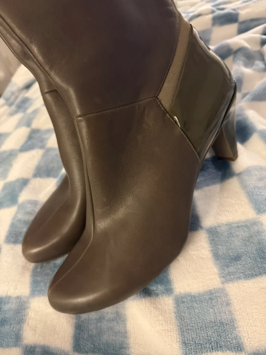 Taupe Leather Knee High Boots image indicator(7)