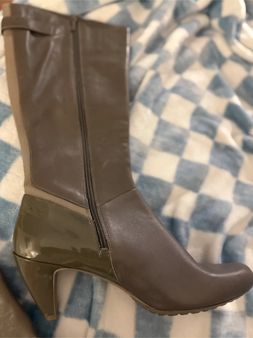 Taupe Leather Knee High Boots image indicator(9)