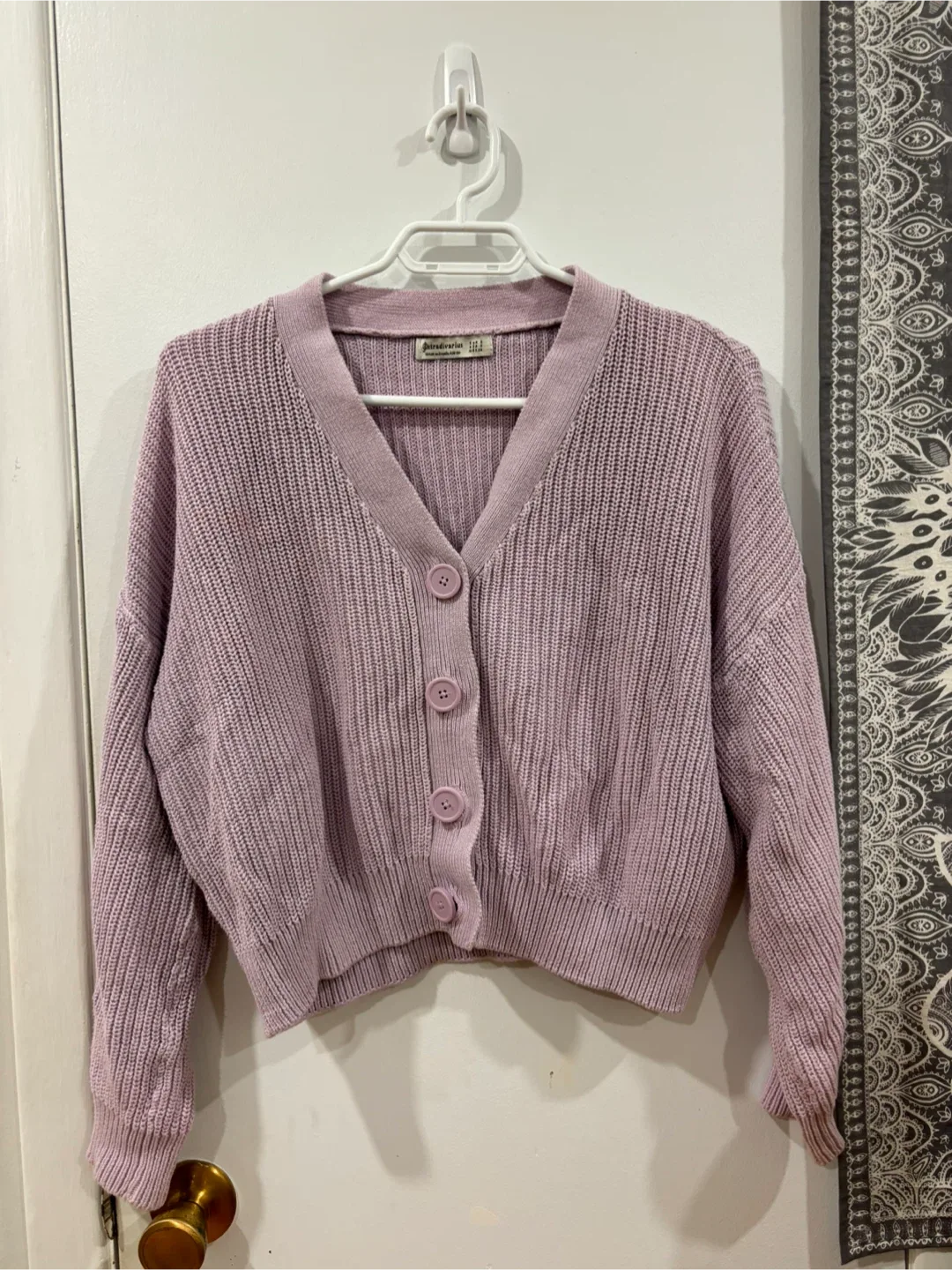 Stradivarius Lilac Knit Cardigan Size S thumbnail