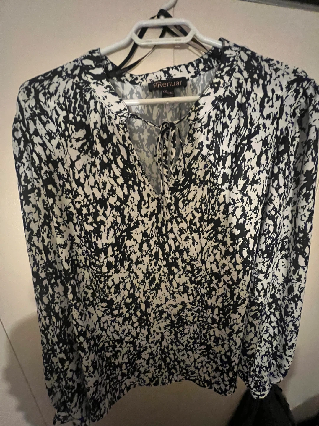 Renuar Black & White Blouse - Size XXL