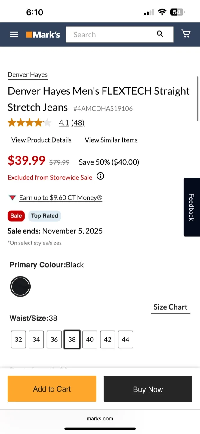 NEW !  2 pairs FLEXTECH Straight Jeans, Black & grey Size 38 image indicator(2)