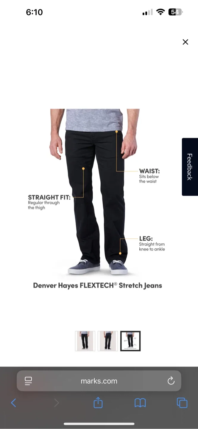 NEW !  2 pairs FLEXTECH Straight Jeans, Black & grey Size 38 image indicator(3)