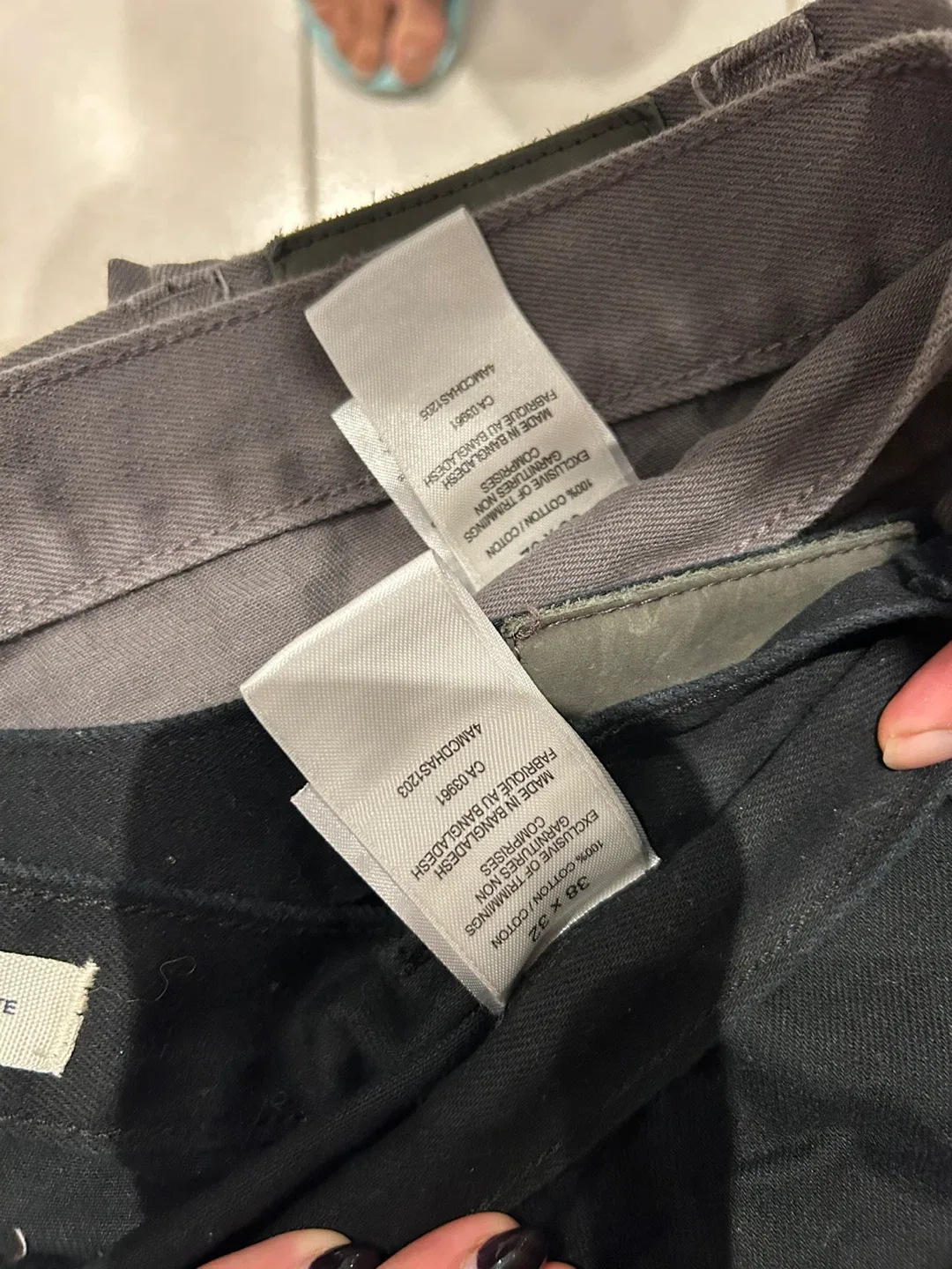 NEW !  2 pairs FLEXTECH Straight Jeans, Black & grey Size 38 image indicator(6)