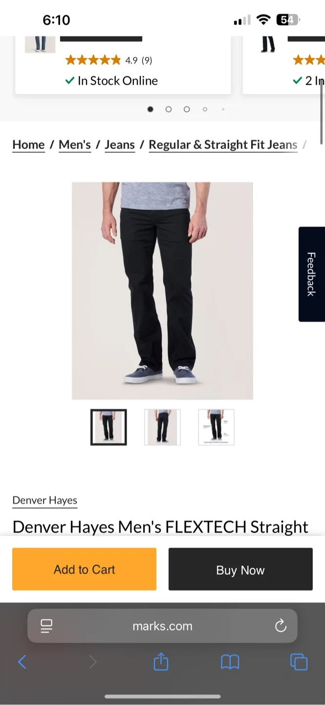 NEW !  2 pairs FLEXTECH Straight Jeans, Black & grey Size 38 thumbnail