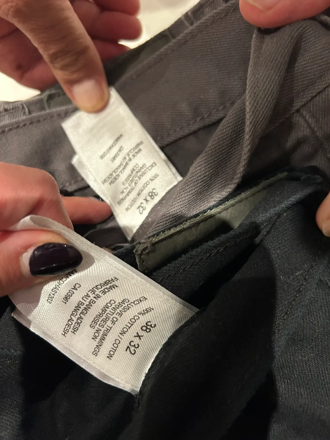 NEW !  2 pairs FLEXTECH Straight Jeans, Black & grey Size 38 image indicator(7)