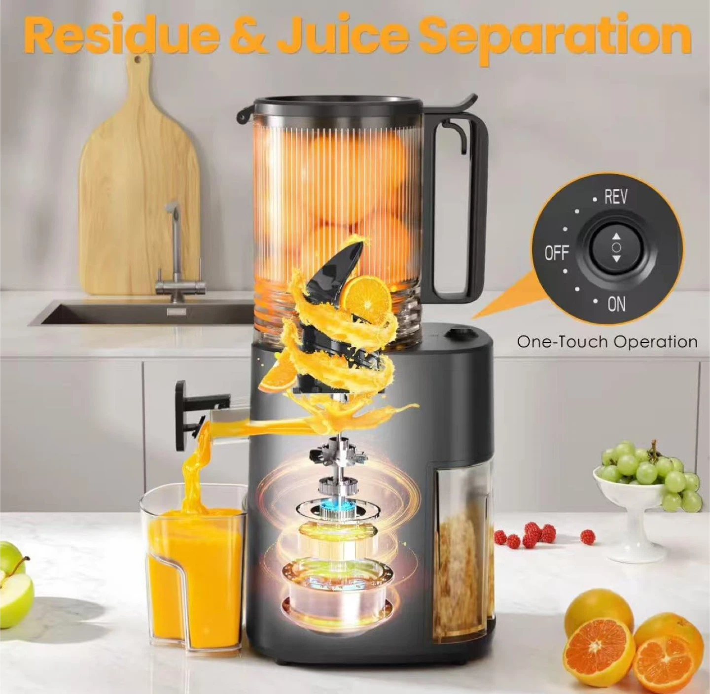 Masticating Juicer with 5.5 Inch Feed Chute - photo 5
