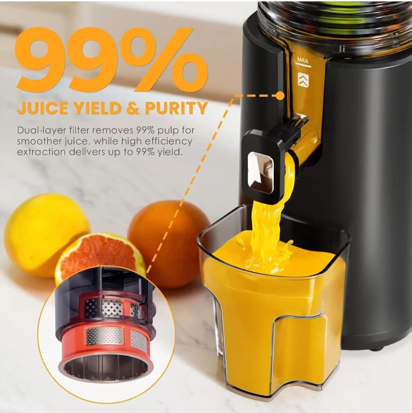 Masticating Juicer with 5.5 Inch Feed Chute - photo 2