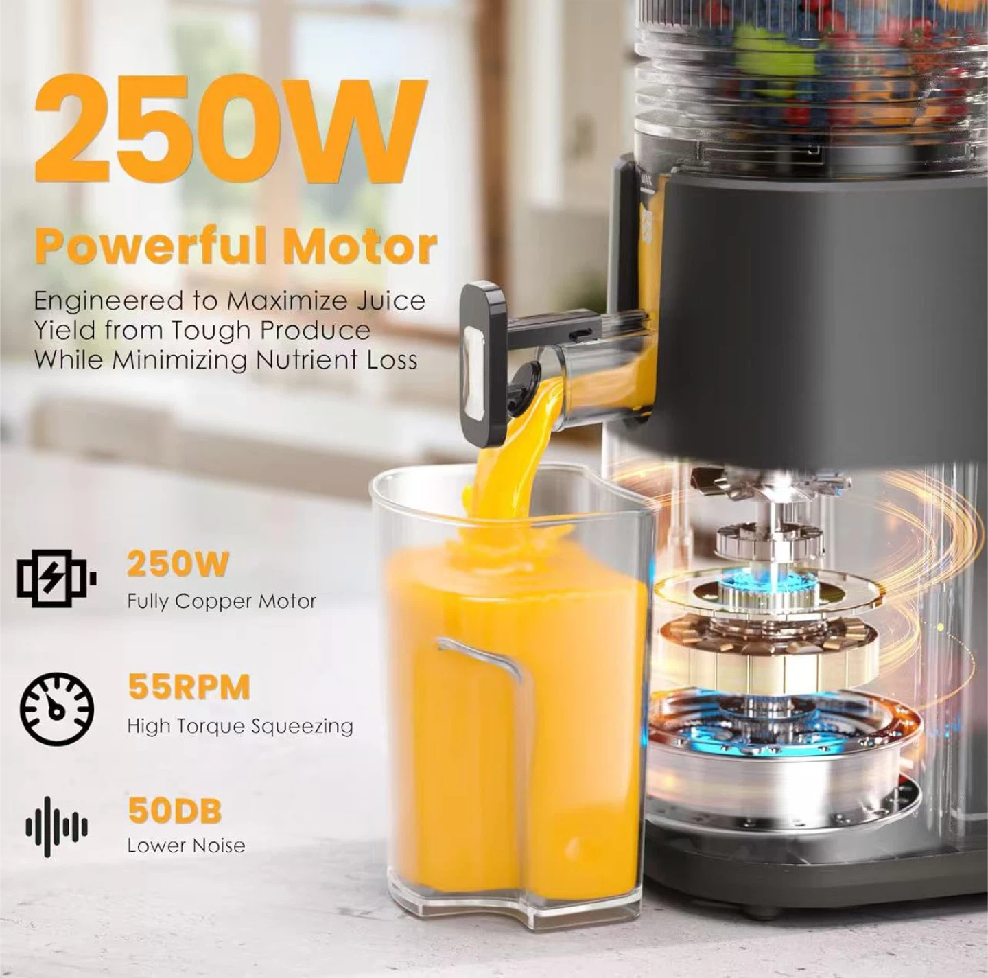 Masticating Juicer with 5.5 Inch Feed Chute - photo 3