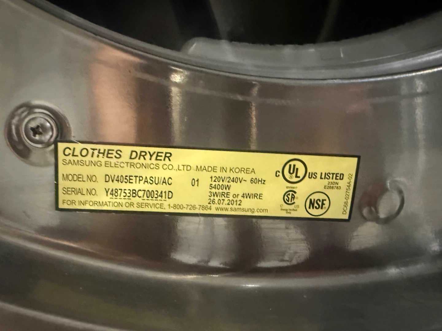 Samsung Clothes Dryer DV405ETPASU/AC - photo 4