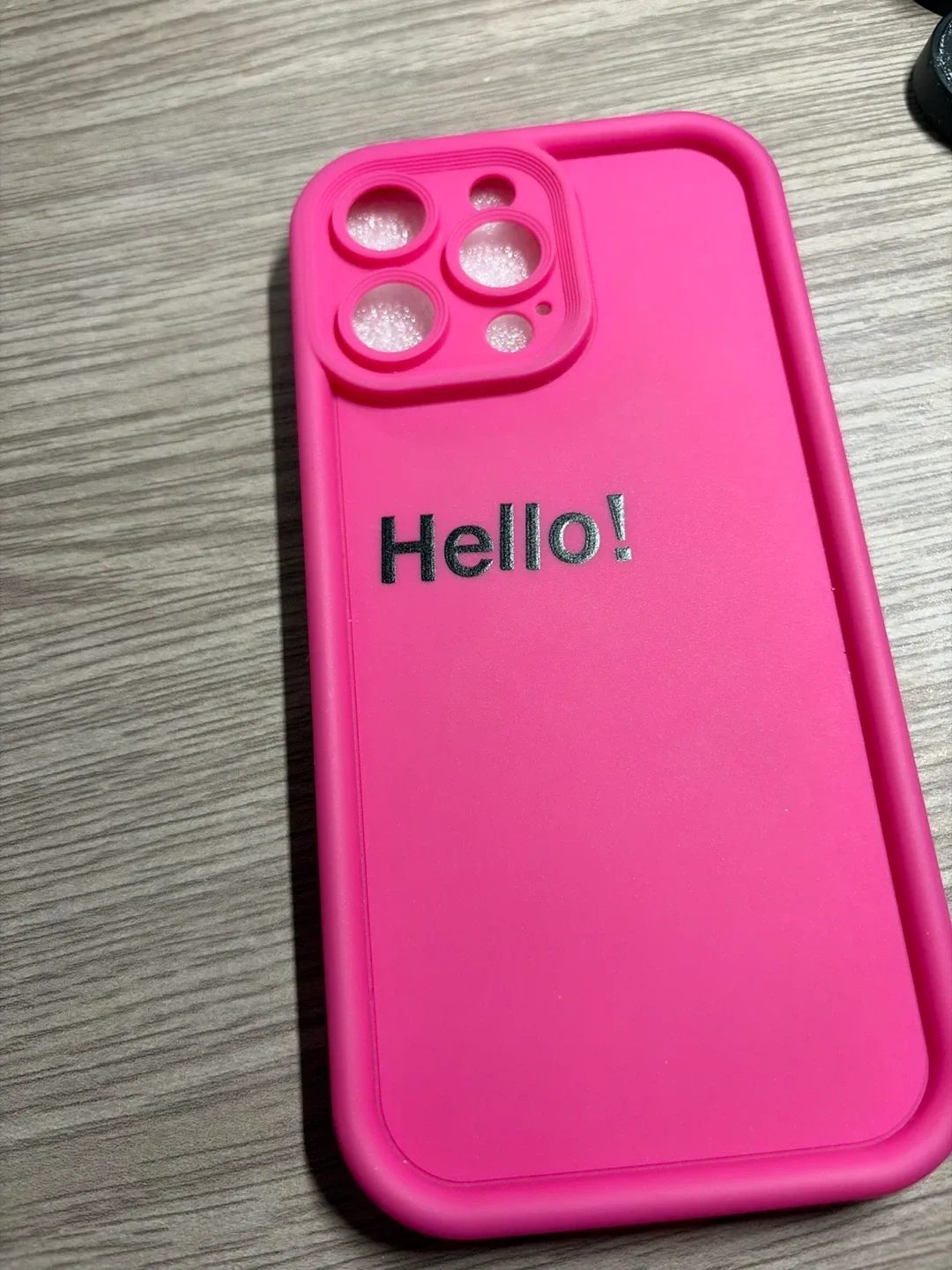 Pink iPhone 14 pro max Case - 'Hello!' Design