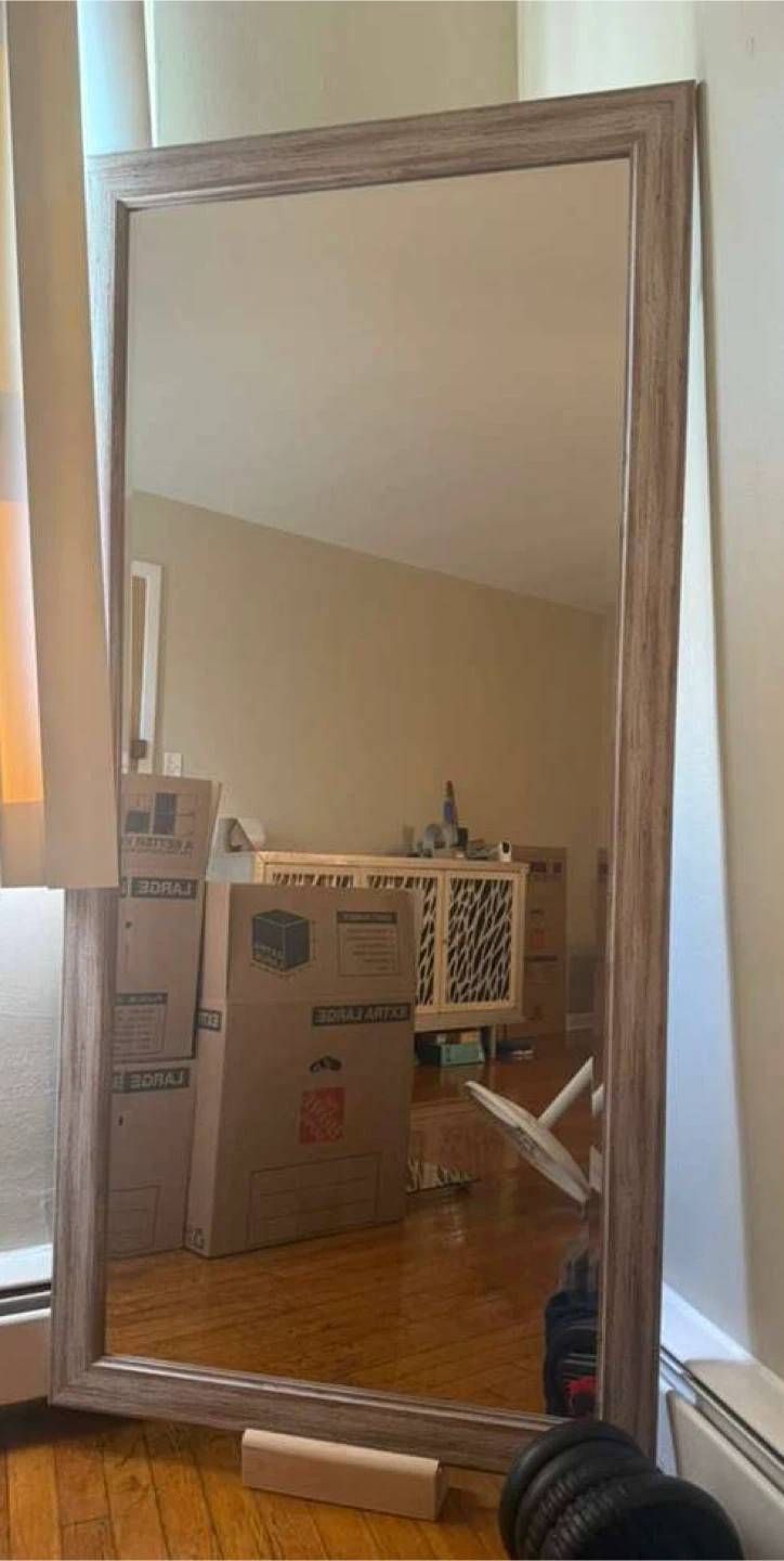 Full Length Mirror with Wood Frame